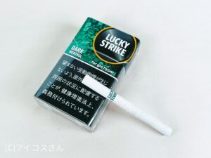 ラッキー・ストライク・ダーク・メンソール・glo hyper用のパッケージ（レビュー撮影時）
